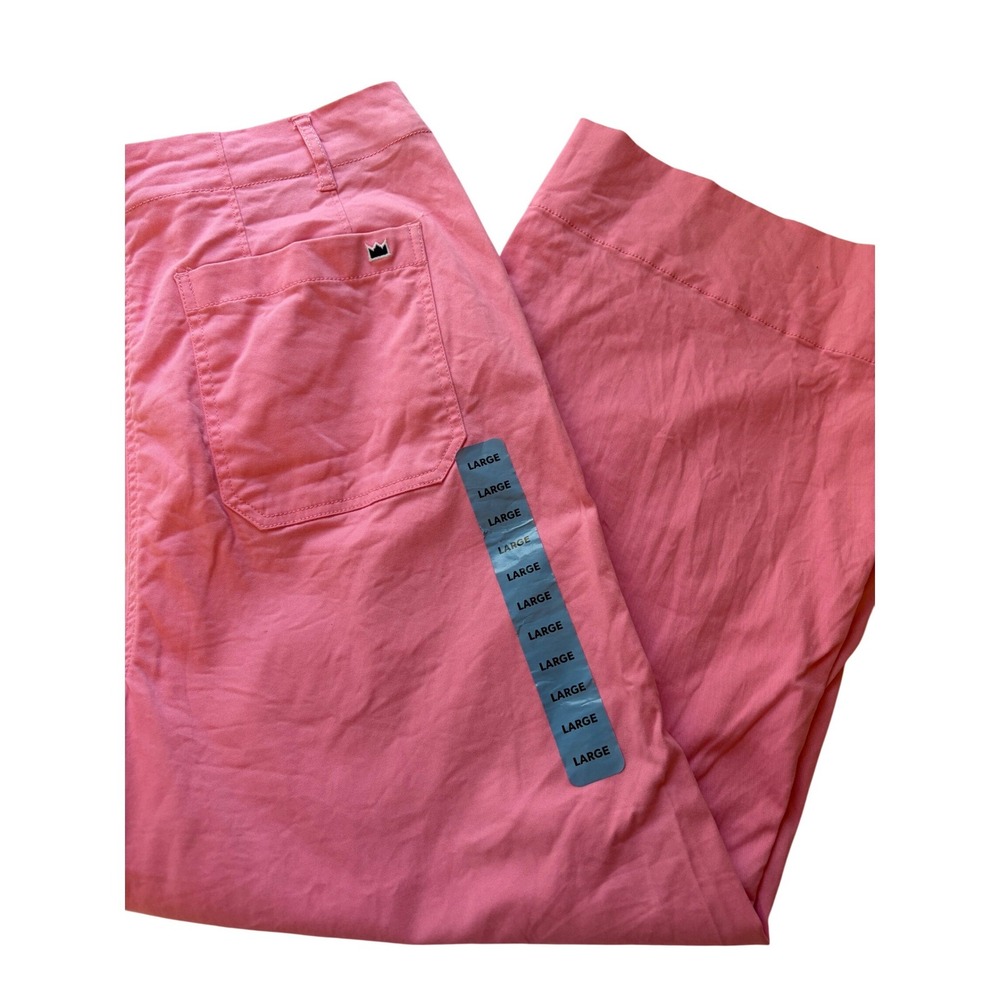 New Crown & Ivy Pink Wide Leg Cropped Pants Size 10 Cotton Stretch Preppy